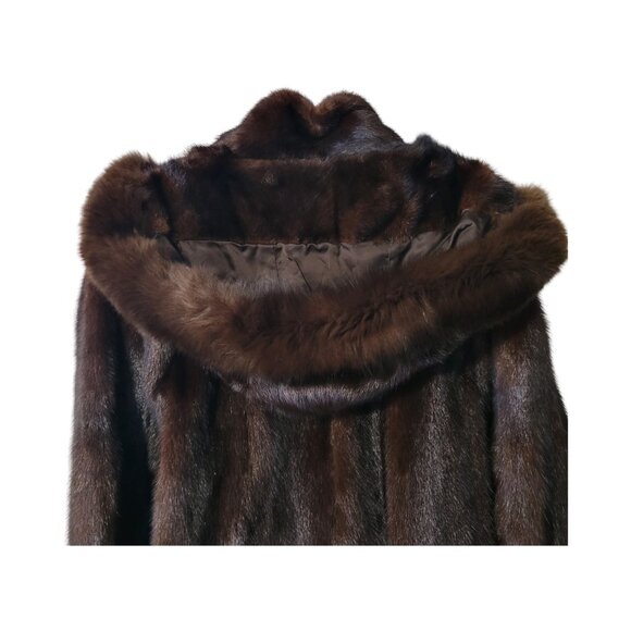 M Solomon Vintage Bemberg hooded fur coat - Picture 4 of 12